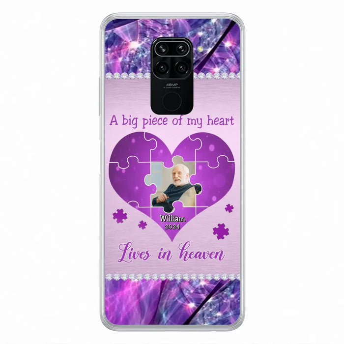 Custom Personalized Memorial Photo Phone Case - Memorial Gift Idea for Father's Day - A Big Piece Of My Heart Lives In Heaven - Case for Xiaomi/Huawei/Oppo