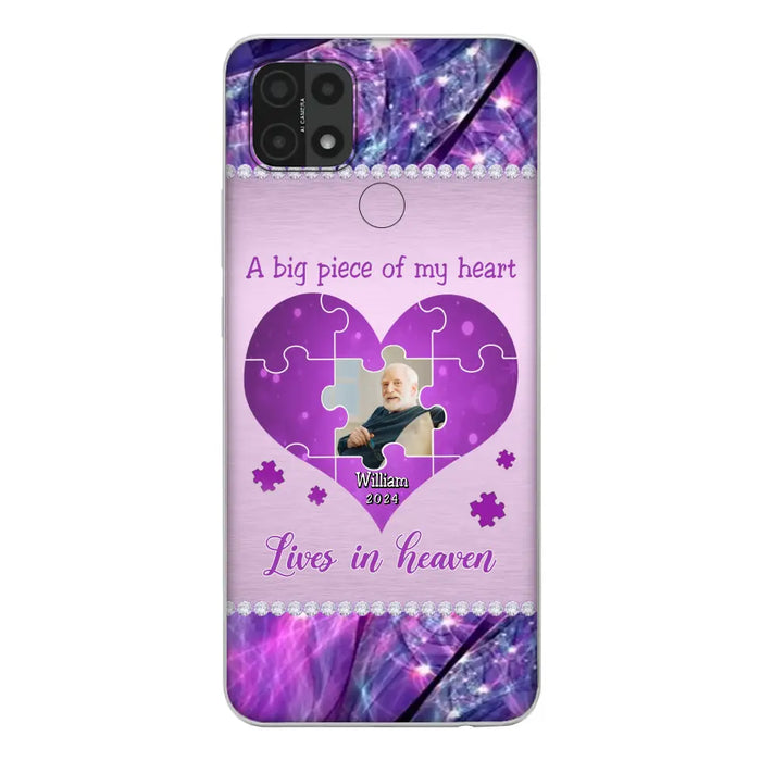 Custom Personalized Memorial Photo Phone Case - Memorial Gift Idea for Father's Day - A Big Piece Of My Heart Lives In Heaven - Case for Xiaomi/Huawei/Oppo