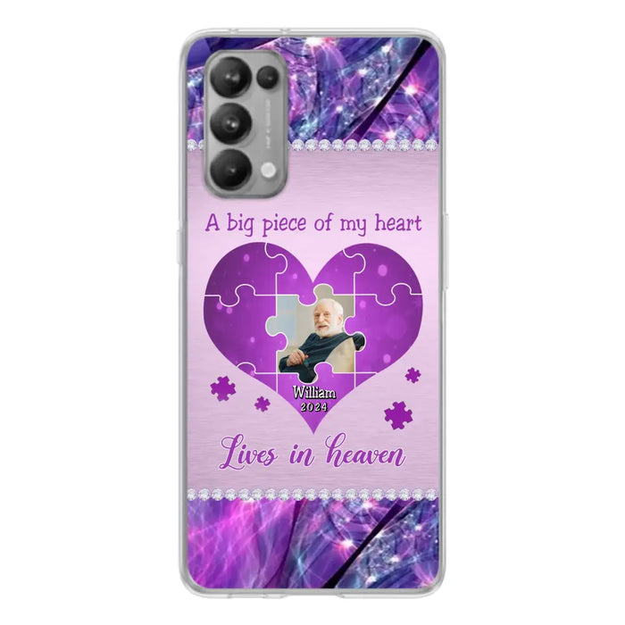 Custom Personalized Memorial Photo Phone Case - Memorial Gift Idea for Father's Day - A Big Piece Of My Heart Lives In Heaven - Case for Xiaomi/Huawei/Oppo