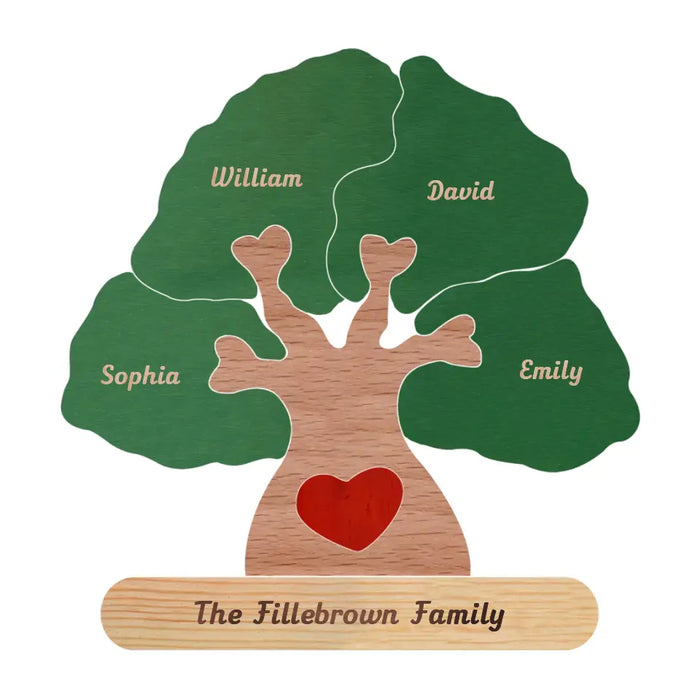 Custom Personalized Family Tree Wooden Puzzle - Upto 10 People - Gift Idea for Family