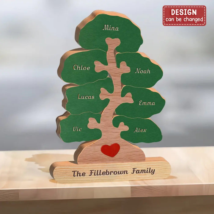 Custom Personalized Family Tree Wooden Puzzle - Upto 10 People - Gift Idea for Family