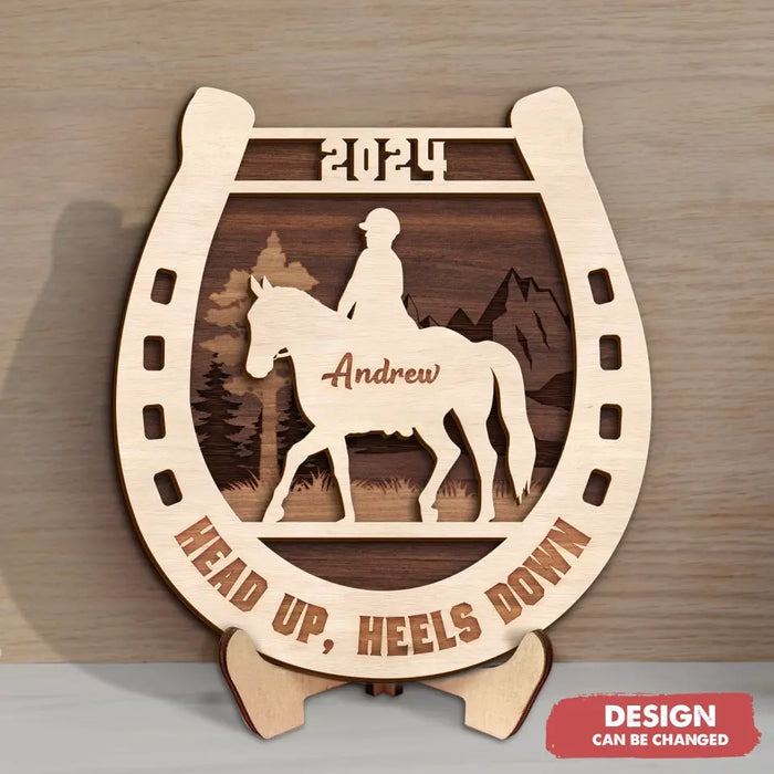 Custom Personalized Horse 2 Layered Wooden Art - Gift For Horse Lover - And She Lived Happily Ever After