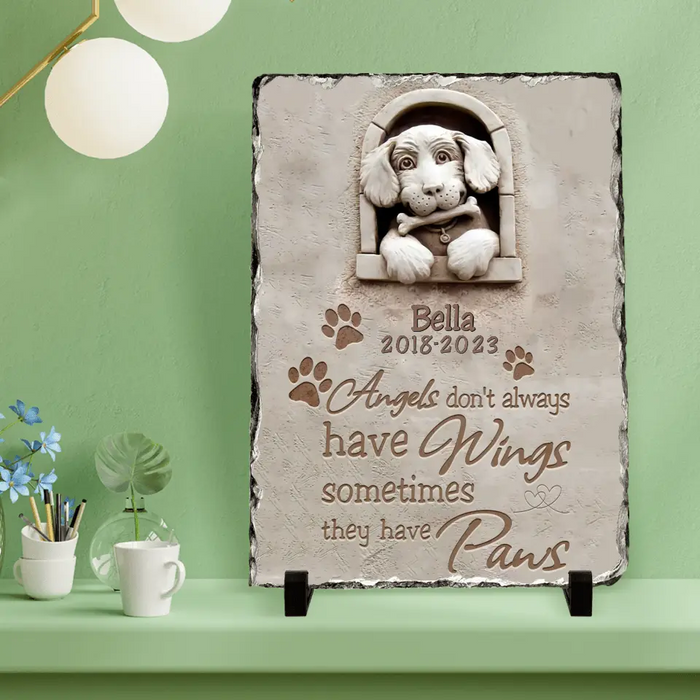 Custom Personalized Vertical Lithograph - Memorial Best Gift Idea Dog Lovers - Angels Don't Always Have Wings Sometimes They Have Paws