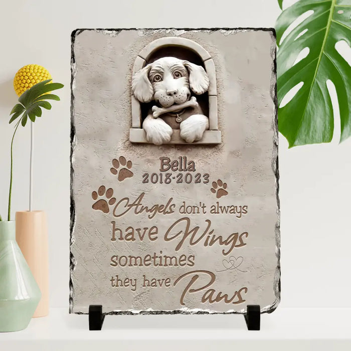 Custom Personalized Vertical Lithograph - Memorial Best Gift Idea Dog Lovers - Angels Don't Always Have Wings Sometimes They Have Paws