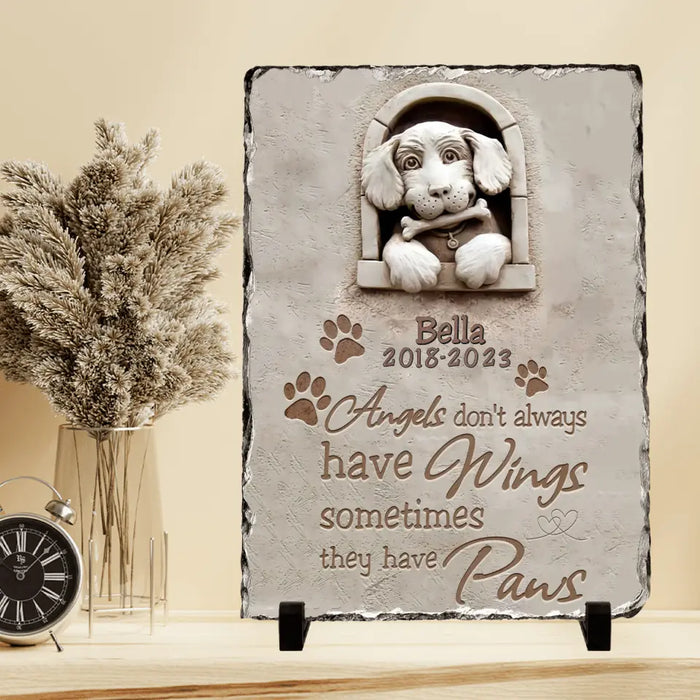 Custom Personalized Vertical Lithograph - Memorial Best Gift Idea Dog Lovers - Angels Don't Always Have Wings Sometimes They Have Paws