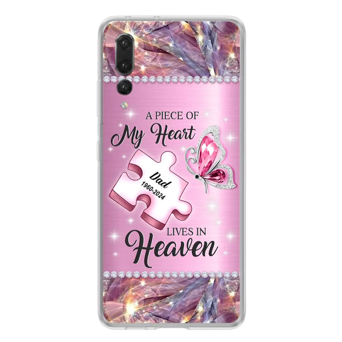 Custom Personalized Memorial Piece Phone Case - Memorial Gift Idea for Father's Day - A Piece Of My Heart Lives In Heaven - Case for Xiaomi/ Huawei/ Oppo