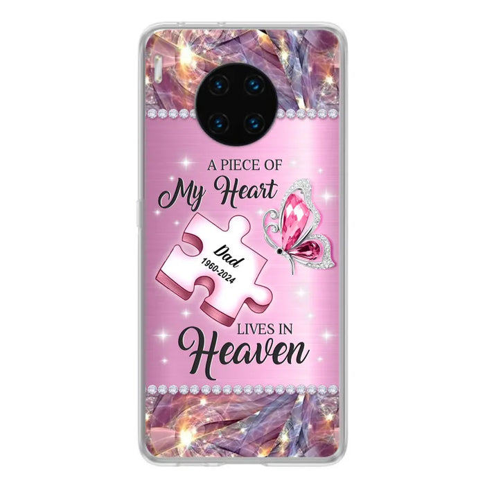 Custom Personalized Memorial Piece Phone Case - Memorial Gift Idea for Father's Day - A Piece Of My Heart Lives In Heaven - Case for Xiaomi/ Huawei/ Oppo