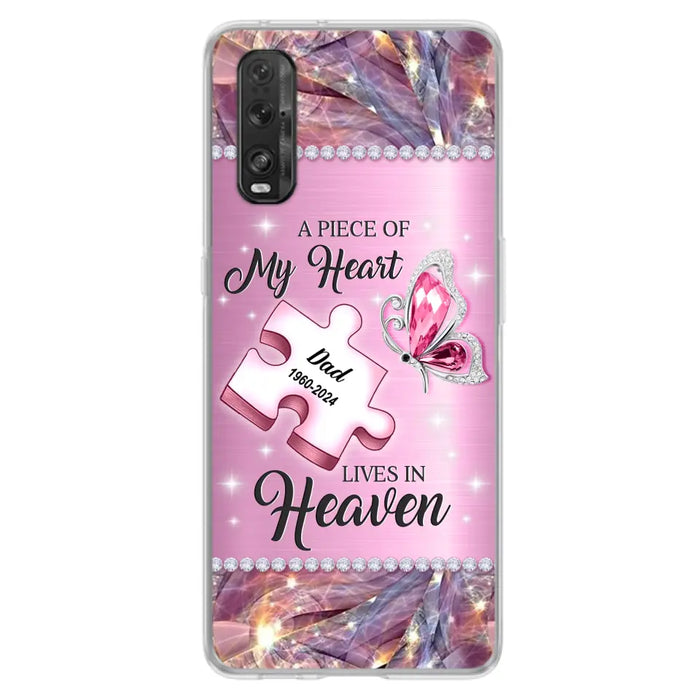 Custom Personalized Memorial Piece Phone Case - Memorial Gift Idea for Father's Day - A Piece Of My Heart Lives In Heaven - Case for Xiaomi/ Huawei/ Oppo