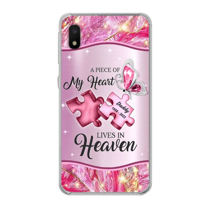 Custom Personalized Memorial Phone Case - Memorial Gift Idea for Father's Day - Case for iPhone/ Samsung - A Piece Of My Heart Lives In Heaven