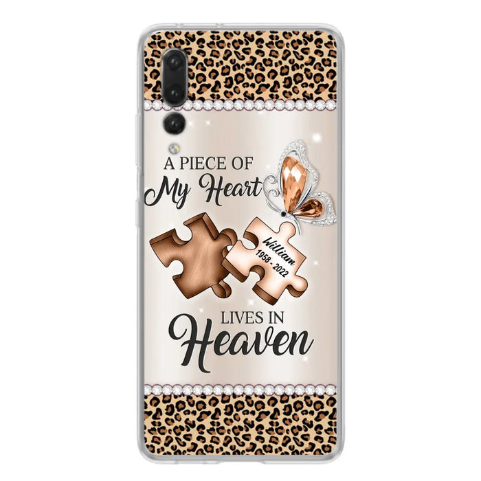 Custom Personalized Memorial Leopard Phone Case - Memorial Gift Idea for Family Member/ Father's Day/ Mother's Day - Case for Xiaomi/ Oppo/ Huawei - A Piece Of My Heart Lives In Heaven