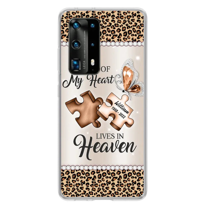 Custom Personalized Memorial Leopard Phone Case - Memorial Gift Idea for Family Member/ Father's Day/ Mother's Day - Case for Xiaomi/ Oppo/ Huawei - A Piece Of My Heart Lives In Heaven