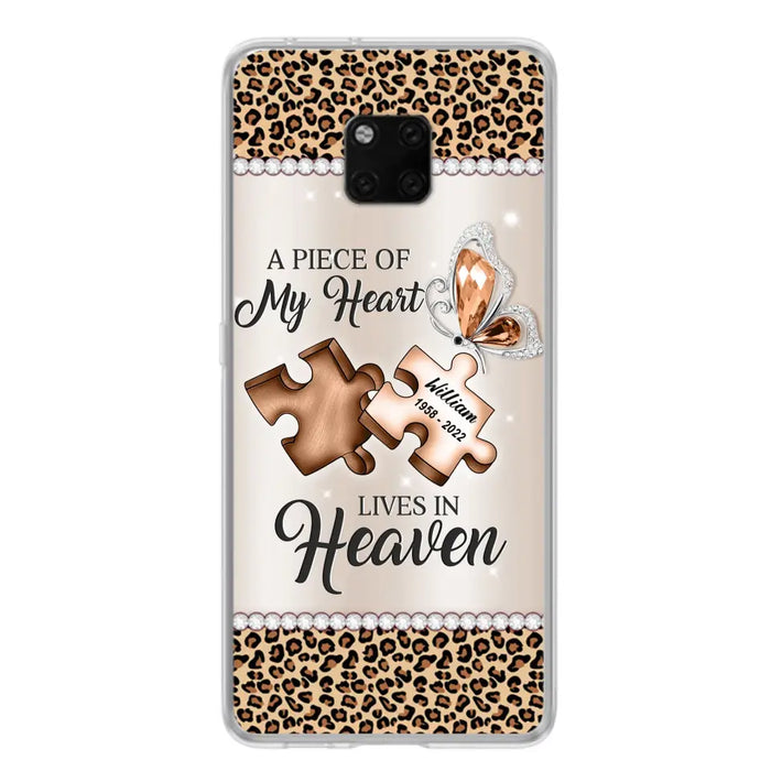 Custom Personalized Memorial Leopard Phone Case - Memorial Gift Idea for Family Member/ Father's Day/ Mother's Day - Case for Xiaomi/ Oppo/ Huawei - A Piece Of My Heart Lives In Heaven