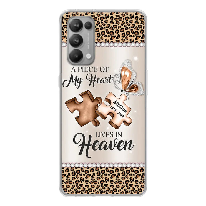 Custom Personalized Memorial Leopard Phone Case - Memorial Gift Idea for Family Member/ Father's Day/ Mother's Day - Case for Xiaomi/ Oppo/ Huawei - A Piece Of My Heart Lives In Heaven