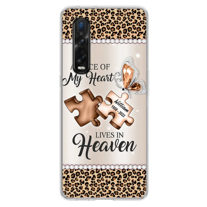 Custom Personalized Memorial Leopard Phone Case - Memorial Gift Idea for Family Member/ Father's Day/ Mother's Day - Case for Xiaomi/ Oppo/ Huawei - A Piece Of My Heart Lives In Heaven