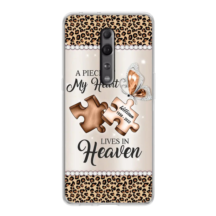 Custom Personalized Memorial Leopard Phone Case - Memorial Gift Idea for Family Member/ Father's Day/ Mother's Day - Case for Xiaomi/ Oppo/ Huawei - A Piece Of My Heart Lives In Heaven