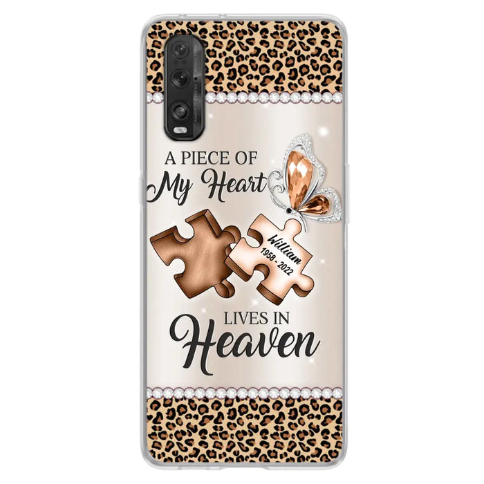 Custom Personalized Memorial Leopard Phone Case - Memorial Gift Idea for Family Member/ Father's Day/ Mother's Day - Case for Xiaomi/ Oppo/ Huawei - A Piece Of My Heart Lives In Heaven