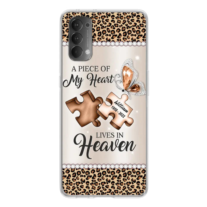 Custom Personalized Memorial Leopard Phone Case - Memorial Gift Idea for Family Member/ Father's Day/ Mother's Day - Case for Xiaomi/ Oppo/ Huawei - A Piece Of My Heart Lives In Heaven