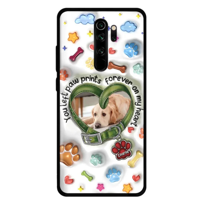 Custom Personalized Memorial Dog 3D Inflated Effect Phone Case - Upload Photo - Memorial Gift Idea - You Left Paw Prints Forever On My Heart - Case for Xiaomi/ Oppo/ Huawei