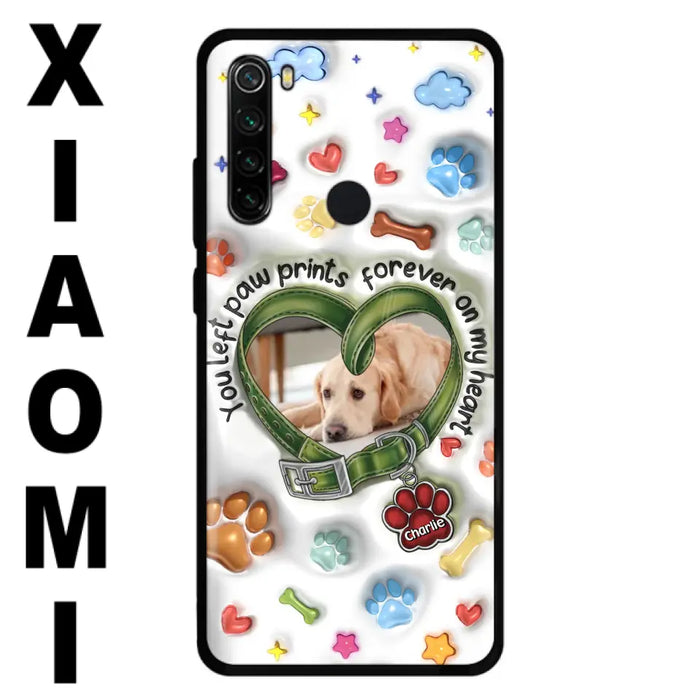 Custom Personalized Memorial Dog 3D Inflated Effect Phone Case - Upload Photo - Memorial Gift Idea - You Left Paw Prints Forever On My Heart - Case for Xiaomi/ Oppo/ Huawei