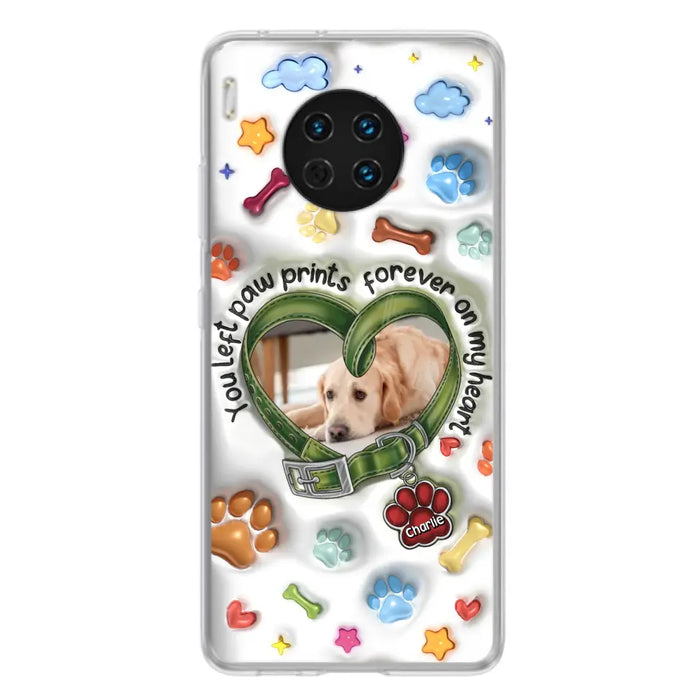 Custom Personalized Memorial Dog 3D Inflated Effect Phone Case - Upload Photo - Memorial Gift Idea - You Left Paw Prints Forever On My Heart - Case for Xiaomi/ Oppo/ Huawei