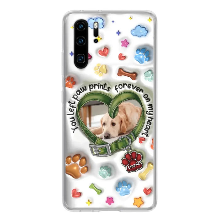 Custom Personalized Memorial Dog 3D Inflated Effect Phone Case - Upload Photo - Memorial Gift Idea - You Left Paw Prints Forever On My Heart - Case for Xiaomi/ Oppo/ Huawei