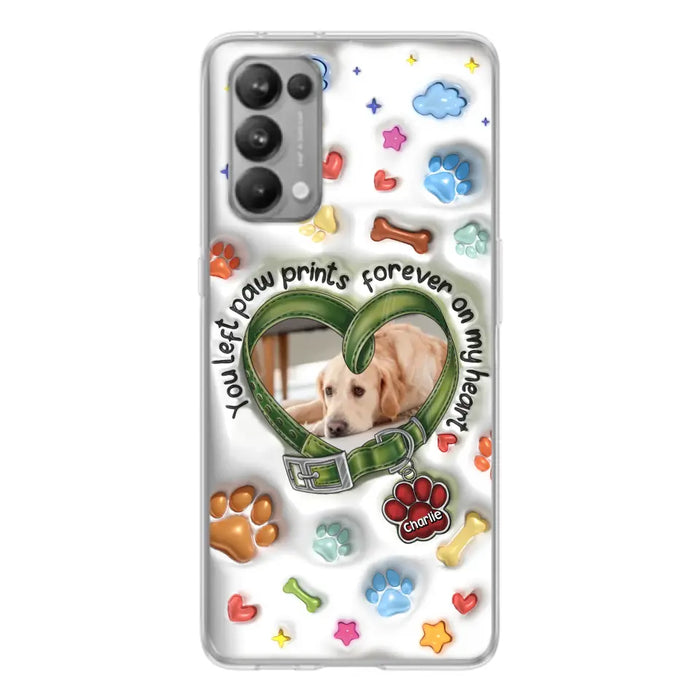 Custom Personalized Memorial Dog 3D Inflated Effect Phone Case - Upload Photo - Memorial Gift Idea - You Left Paw Prints Forever On My Heart - Case for Xiaomi/ Oppo/ Huawei