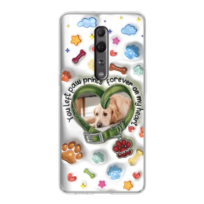 Custom Personalized Memorial Dog 3D Inflated Effect Phone Case - Upload Photo - Memorial Gift Idea - You Left Paw Prints Forever On My Heart - Case for Xiaomi/ Oppo/ Huawei