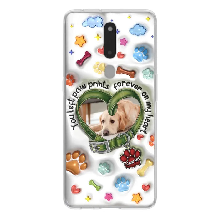 Custom Personalized Memorial Dog 3D Inflated Effect Phone Case - Upload Photo - Memorial Gift Idea - You Left Paw Prints Forever On My Heart - Case for Xiaomi/ Oppo/ Huawei