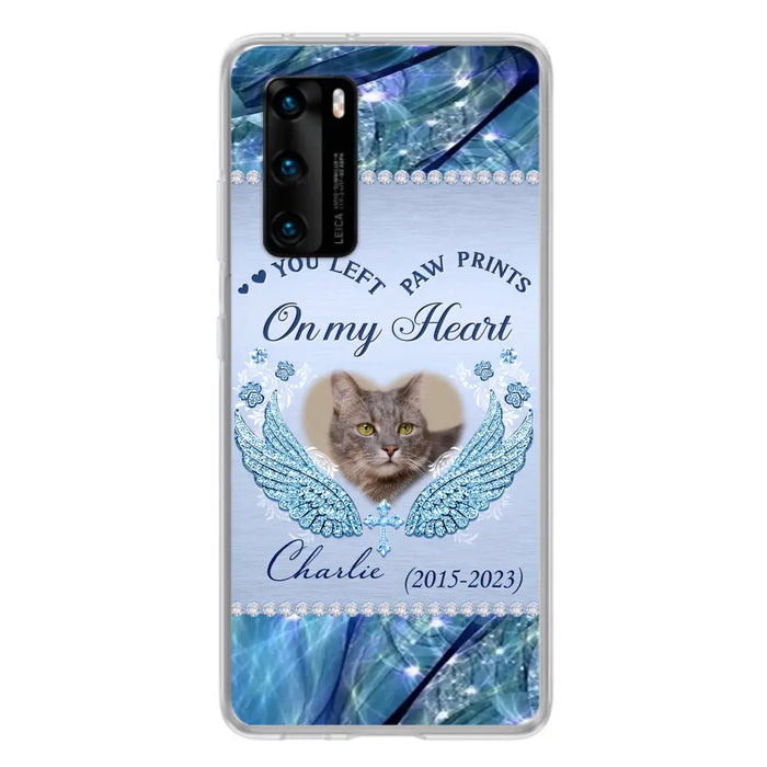 Custom Personalized Memorial Phone Case - Upload Photo - Memorial Gift Idea For Dog/ Cat Lover - You Left Paw Prints On My Heart Case for Xiaomi/ Huawei/ Oppo