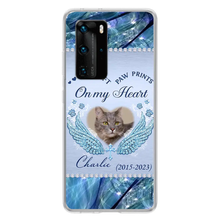 Custom Personalized Memorial Phone Case - Upload Photo - Memorial Gift Idea For Dog/ Cat Lover - You Left Paw Prints On My Heart Case for Xiaomi/ Huawei/ Oppo