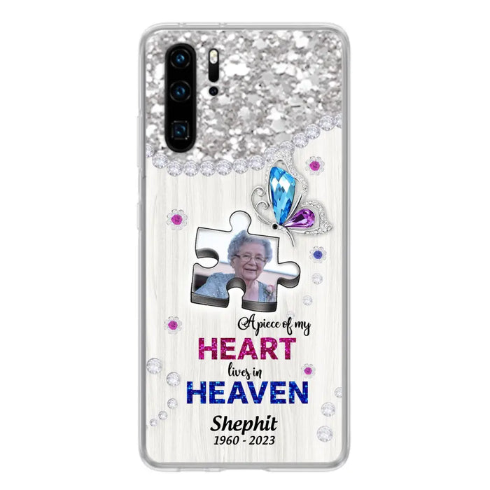 Custom Personalized Memorial Phone Case - Upload Photo - Memorial Gift Idea For Family Member - A Piece Of My Heart Lives In Heaven - Case for Xiaomi/ Oppo/ Huawei