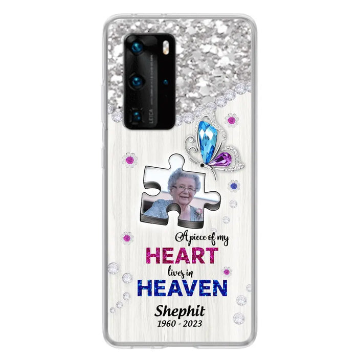 Custom Personalized Memorial Phone Case - Upload Photo - Memorial Gift Idea For Family Member - A Piece Of My Heart Lives In Heaven - Case for Xiaomi/ Oppo/ Huawei