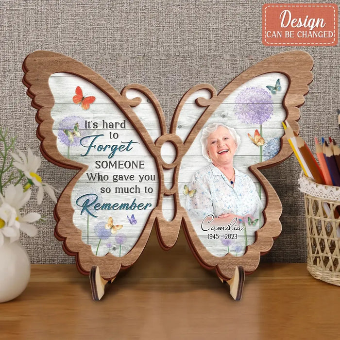 Custom Personalized Memorial Butterfly 2 Layered Wooden Art - Upload Photo - Upto 3 People - Memorial Gift For Family Member - Those We Love Don't Go Away They Fly Beside Us Every Day