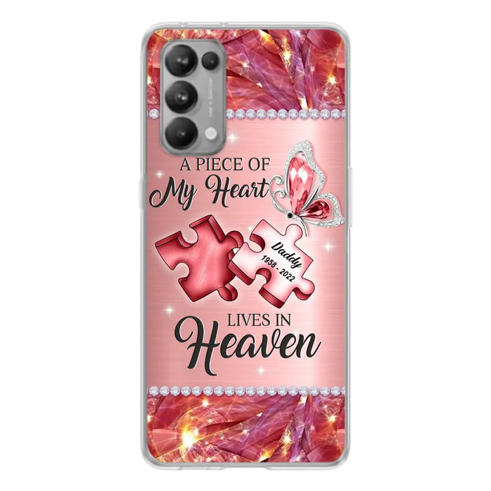 Custom Personalized Memorial Phone Case - Memorial Gift Idea for Father's Day - A Piece Of My Heart Lives In Heaven - Case for Xiaomi/Huawei/Oppo