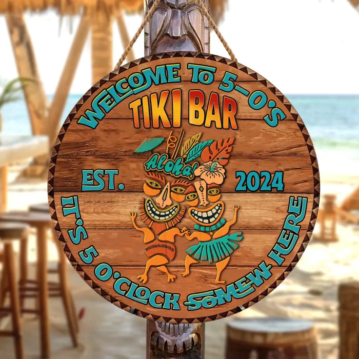 Custom Personalized Couple Tiki Bar Wooden Sign -  Gift Idea For Family/ Couple