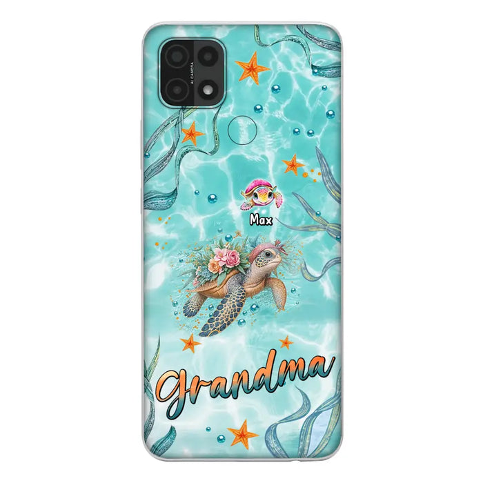 Custom Personalized Grandma Ocean Turtles Phone Case - Gift Idea For Grandma/ Mom - Up to 10 Kids - Case For Xiaomi/ Oppo/ Huawei