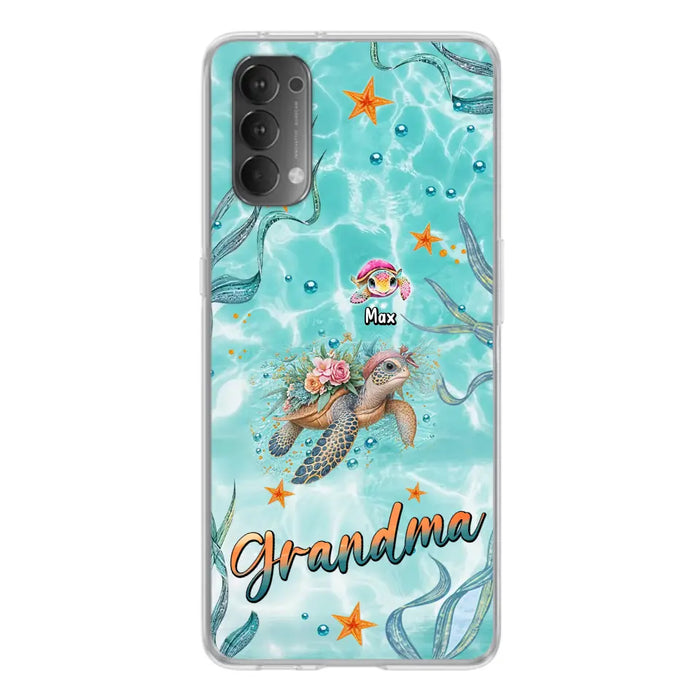 Custom Personalized Grandma Ocean Turtles Phone Case - Gift Idea For Grandma/ Mom - Up to 10 Kids - Case For Xiaomi/ Oppo/ Huawei