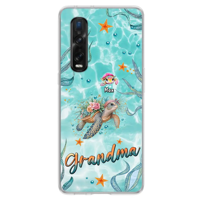 Custom Personalized Grandma Ocean Turtles Phone Case - Gift Idea For Grandma/ Mom - Up to 10 Kids - Case For Xiaomi/ Oppo/ Huawei