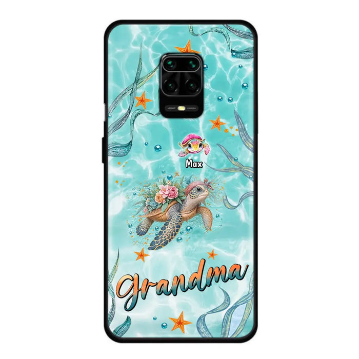 Custom Personalized Grandma Ocean Turtles Phone Case - Gift Idea For Grandma/ Mom - Up to 10 Kids - Case For Xiaomi/ Oppo/ Huawei