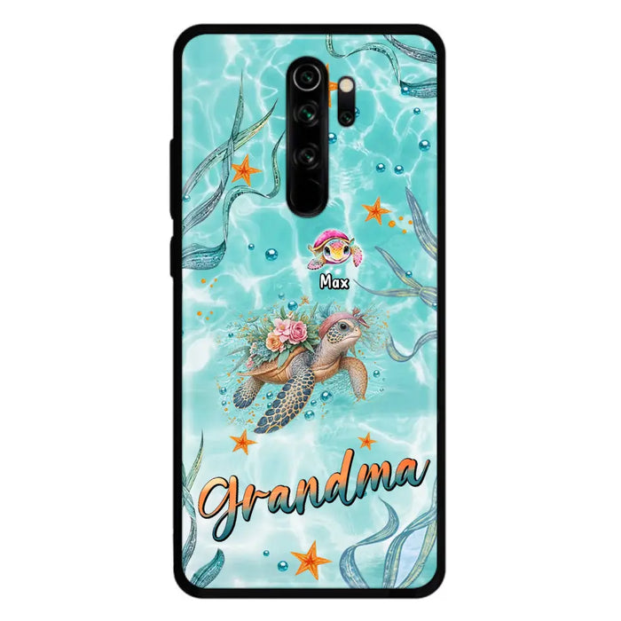 Custom Personalized Grandma Ocean Turtles Phone Case - Gift Idea For Grandma/ Mom - Up to 10 Kids - Case For Xiaomi/ Oppo/ Huawei