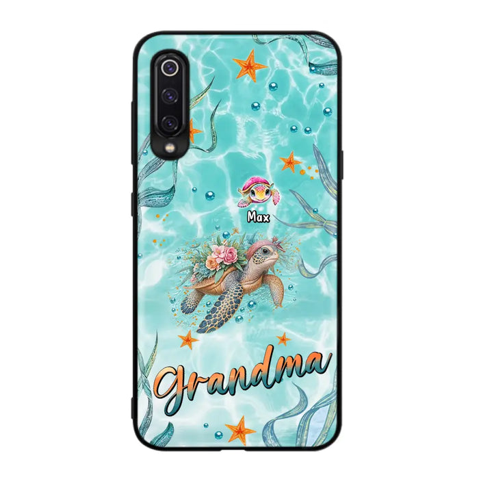 Custom Personalized Grandma Ocean Turtles Phone Case - Gift Idea For Grandma/ Mom - Up to 10 Kids - Case For Xiaomi/ Oppo/ Huawei