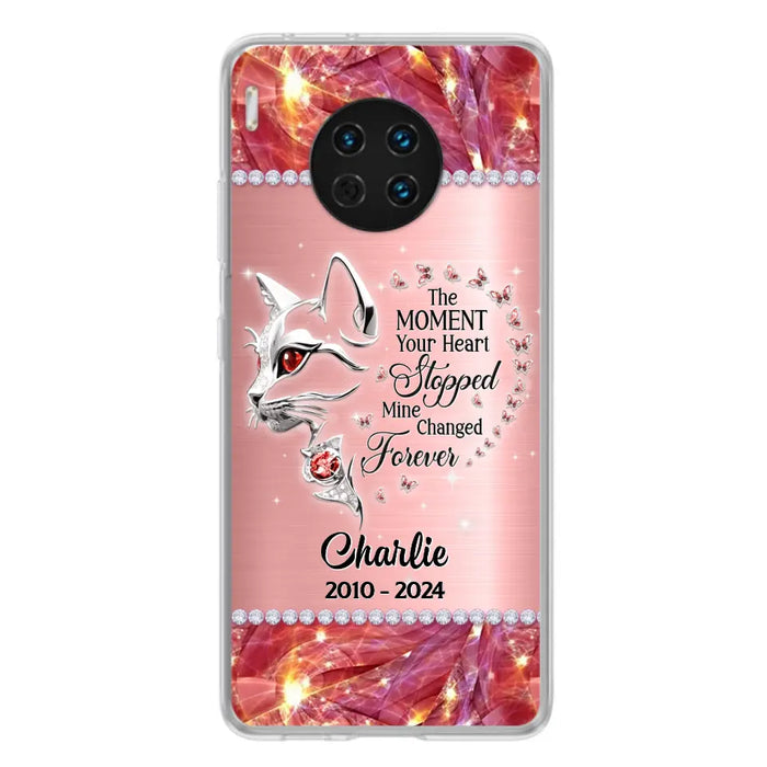 Custom Personalized Memorial Cat Phone Case - Memorial Gift For Cat Lover - The Moment Your Heart Stopped Mine Changed Forever - Case for Xiaomi/ Oppo/ Huawei