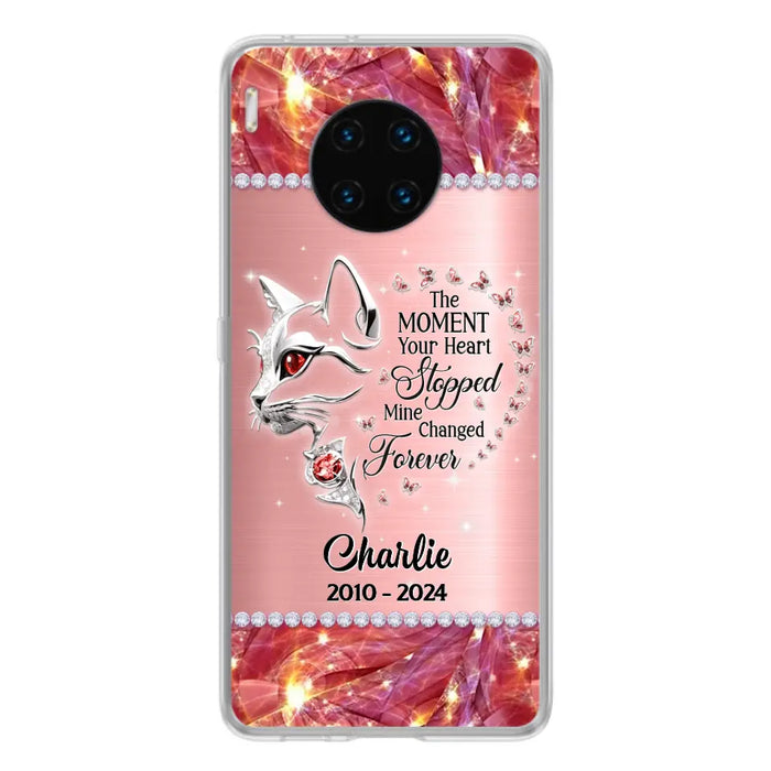 Custom Personalized Memorial Cat Phone Case - Memorial Gift For Cat Lover - The Moment Your Heart Stopped Mine Changed Forever - Case for Xiaomi/ Oppo/ Huawei