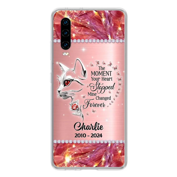 Custom Personalized Memorial Cat Phone Case - Memorial Gift For Cat Lover - The Moment Your Heart Stopped Mine Changed Forever - Case for Xiaomi/ Oppo/ Huawei