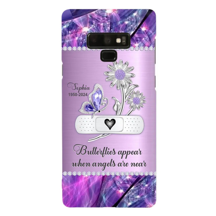 Custom Personalized Memorial Phone Case - Memorial Gift For Family Member - Butterflies Appear When Angels Are Near - Case For iPhone/ Samsung