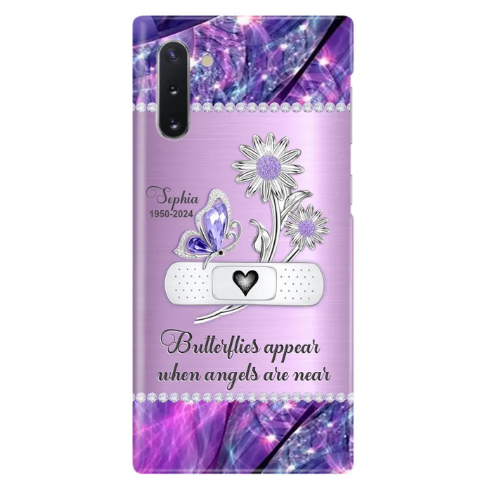 Custom Personalized Memorial Phone Case - Memorial Gift For Family Member - Butterflies Appear When Angels Are Near - Case For iPhone/ Samsung