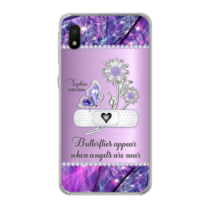 Custom Personalized Memorial Phone Case - Memorial Gift For Family Member - Butterflies Appear When Angels Are Near - Case For iPhone/ Samsung