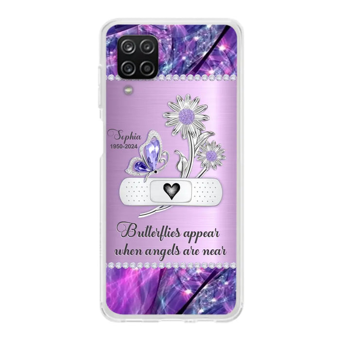 Custom Personalized Memorial Phone Case - Memorial Gift For Family Member - Butterflies Appear When Angels Are Near - Case For iPhone/ Samsung