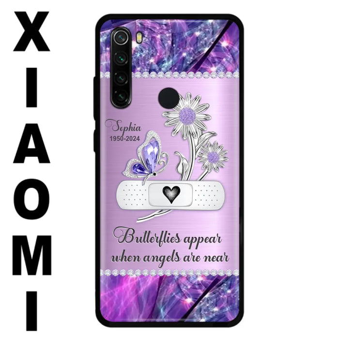 Custom Personalized Memorial Phone Case - Memorial Gift For Family Member - Butterflies Appear When Angels Are Near - Case For Xiaomi/ Oppo/ Huawei