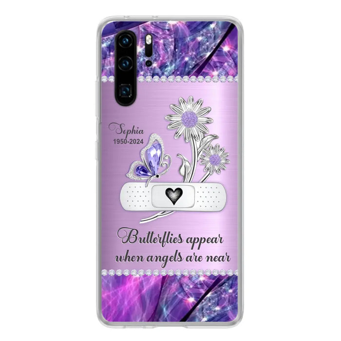 Custom Personalized Memorial Phone Case - Memorial Gift For Family Member - Butterflies Appear When Angels Are Near - Case For Xiaomi/ Oppo/ Huawei